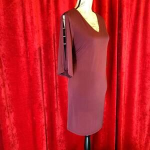 3/$40 MICHAEL by Michael Kors Elegant Burgundy/ Gold Women's Dress